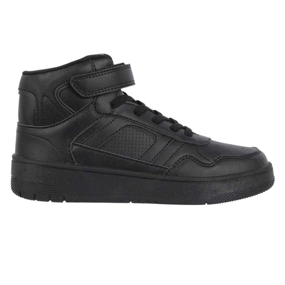 Fabric Childrens/Kids High Top Trainers / Black